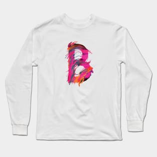 Colorful Painted Initial Letter B Long Sleeve T-Shirt